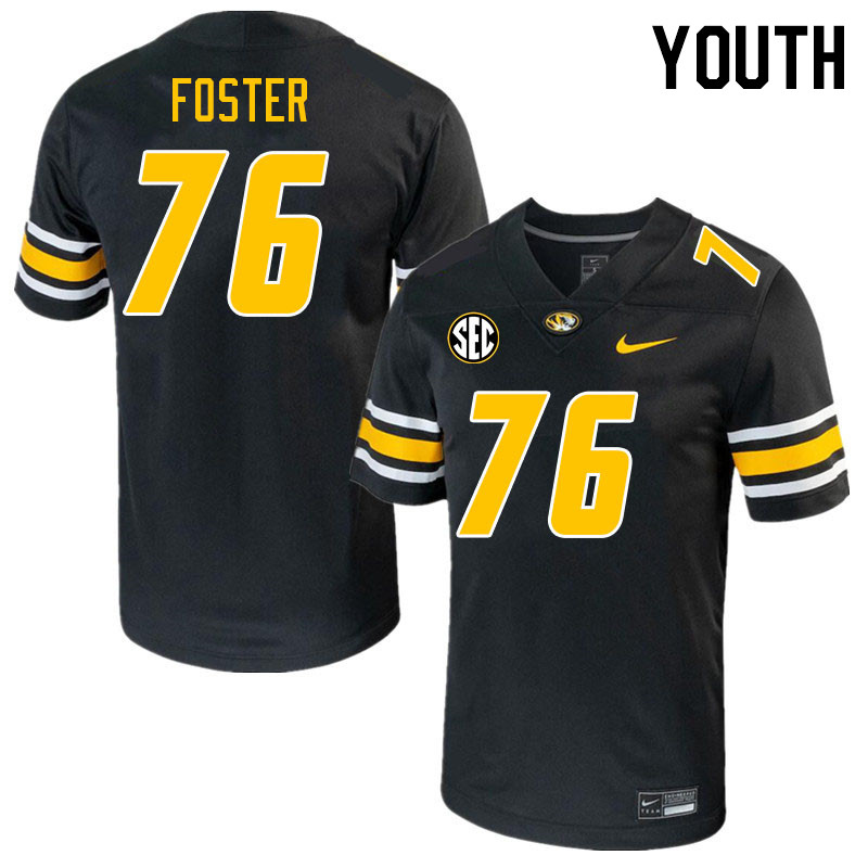 Youth #76 Javon Foster Missouri Tigers College 2023 Football Stitched Jerseys Sale-Black